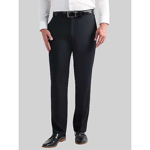 Haggar Men's Tailored Fit Windowpane Wool Blend Premium Stretch Suit Pants Navy Windowpane - Size: 38W x 30L
