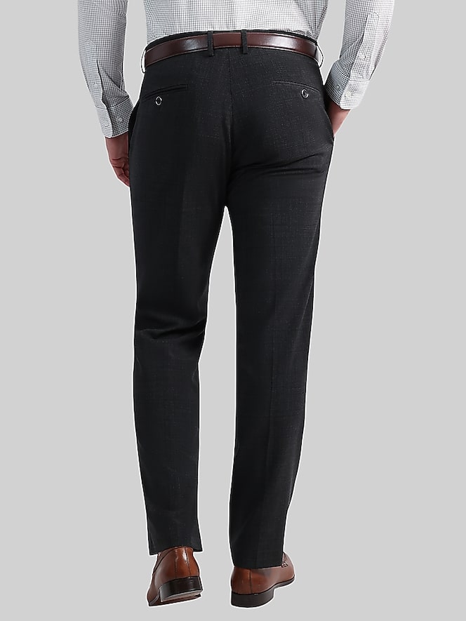 Haggar Tailored Fit Windowpane Wool Blend Premium Stretch Suit Pants, Charcoal Windowpane - Image 2 of 3