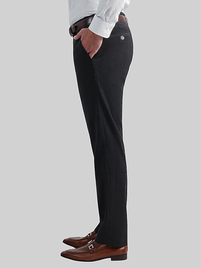 Haggar Tailored Fit Windowpane Wool Blend Premium Stretch Suit Pants, Charcoal Windowpane - Image 3 of 3