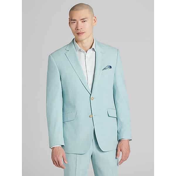 Wilke-Rodriguez Men's Modern Fit Suit Light Teal - Size: 46 Short