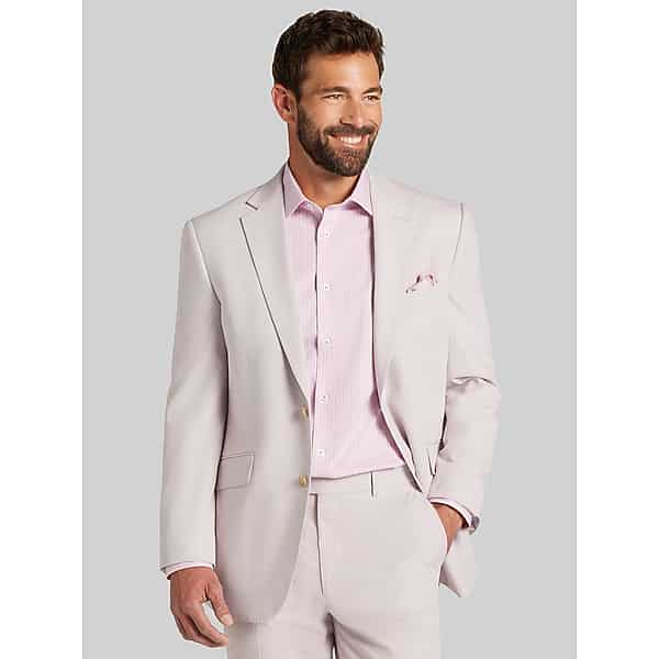 Wilke-Rodriguez Big & Tall Men's Modern Fit Suit Light Pink - Size: 54 Regular