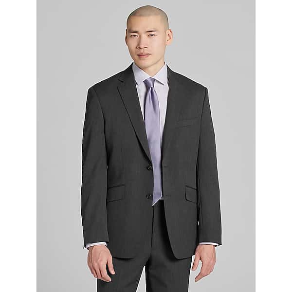 Wilke-Rodriguez Men's Modern Fit Tic Suit Graphite Tic - Size: 44 Regular