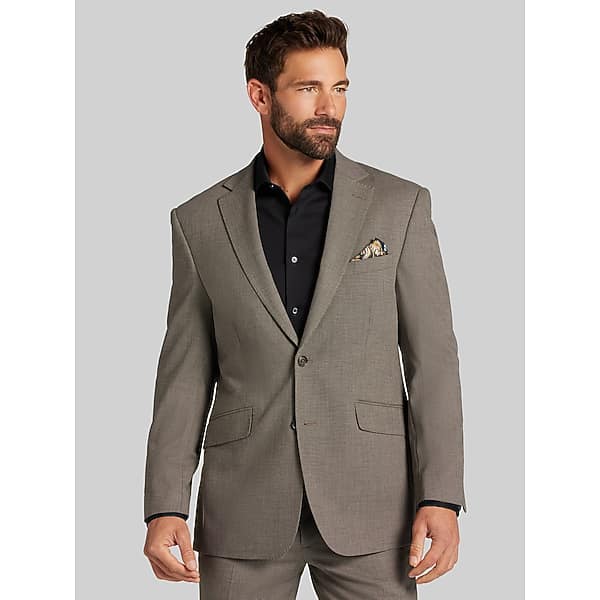 Wilke-Rodriguez Men's Modern Fit Tic Suit Tan Tic - Size: 44 Long