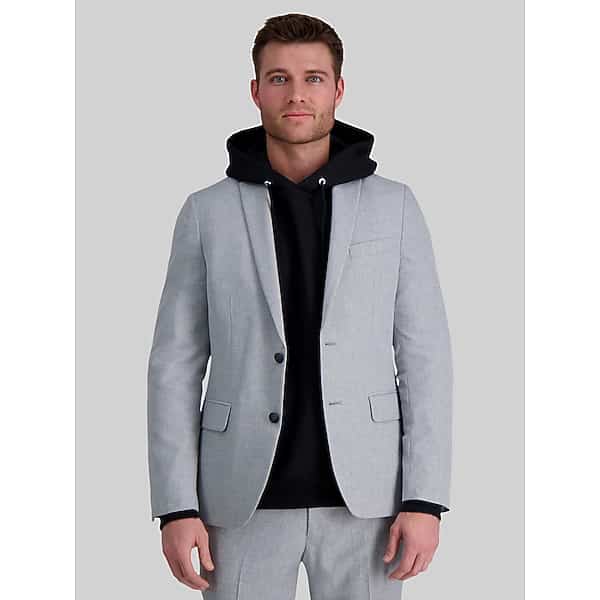 Haggar Men's Smart Wash Slim Fit Suit Jacket Light Gray Solid - Size: 46 Regular