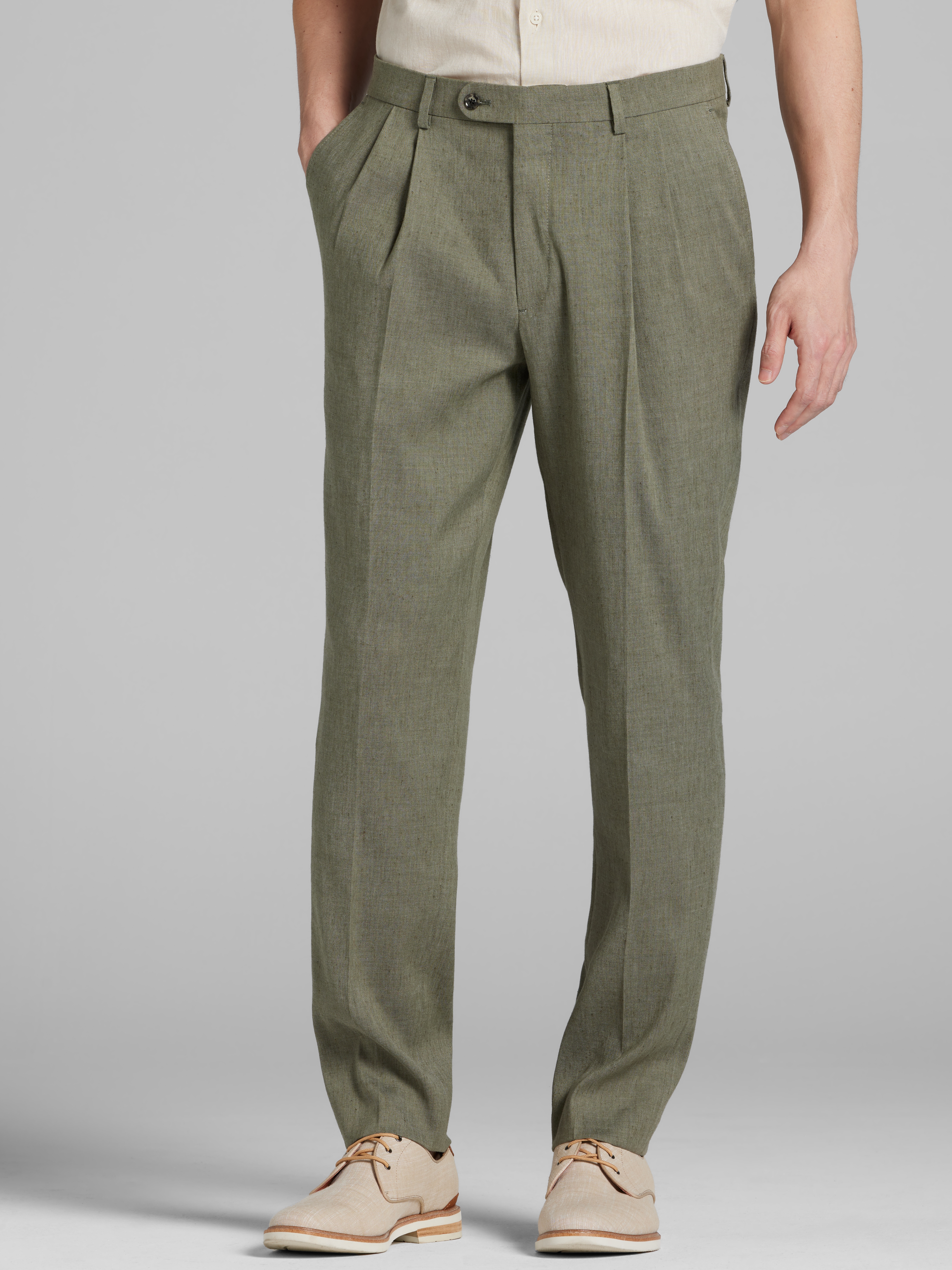 Modern Fit Linen Blend Suit