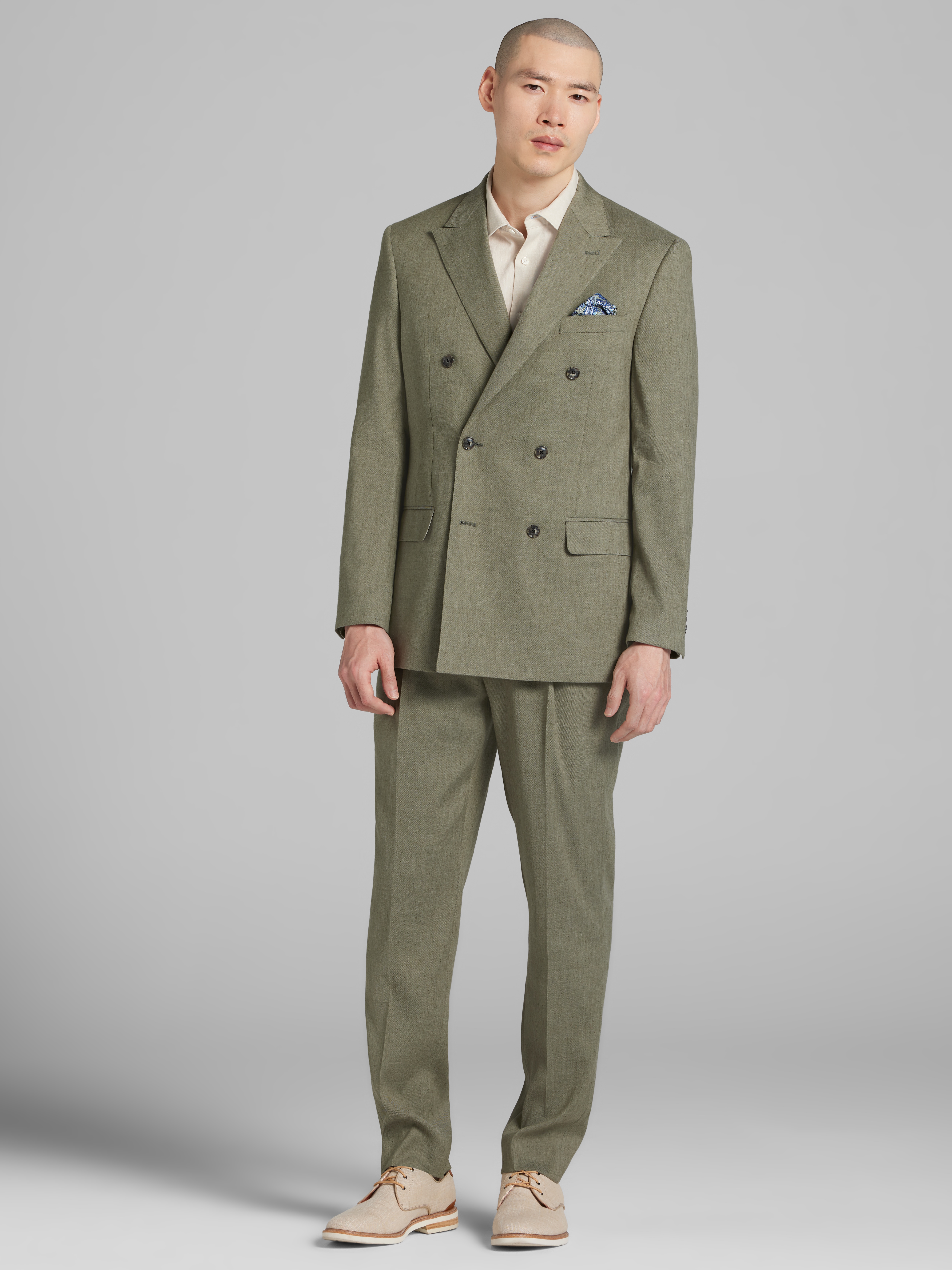 Modern Fit Linen Blend Suit