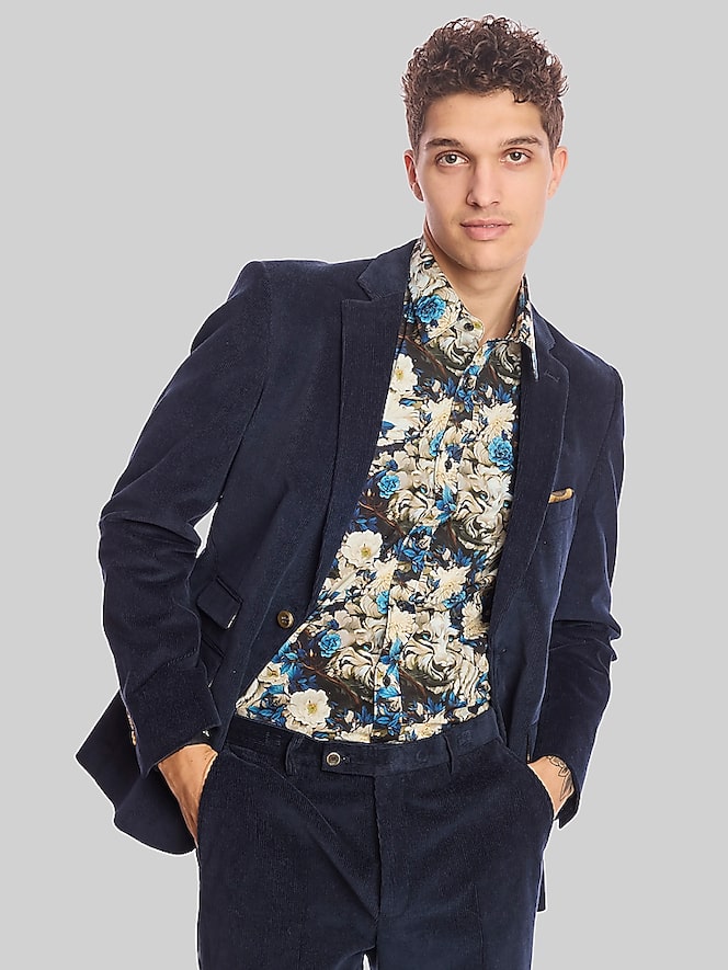 Paisley &Amp; Gray Slim Fit Corduroy Suit