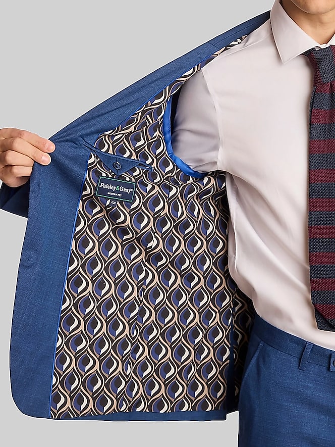 Paisley &Amp; Gray Slim Fit Sharkskin Suit