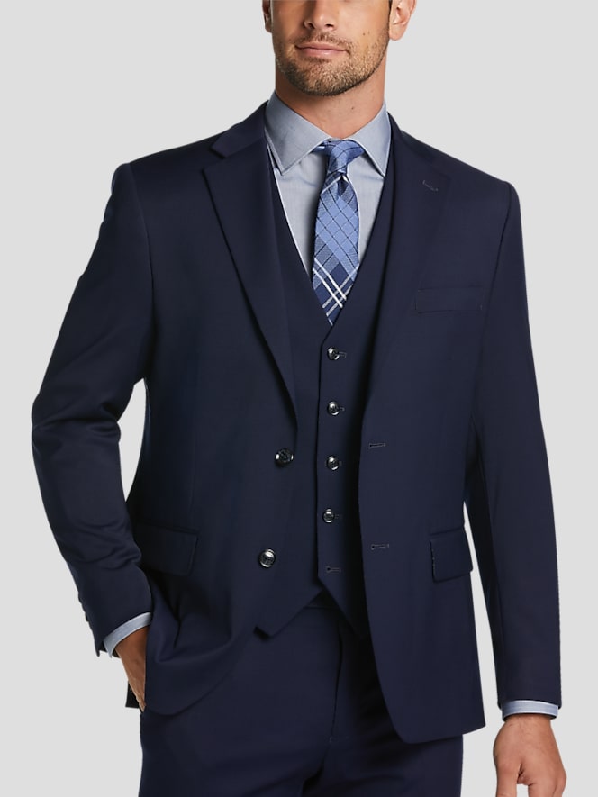 Tommy Hilfiger Modern Fit Sharkskin Premium Wool Blend Suit