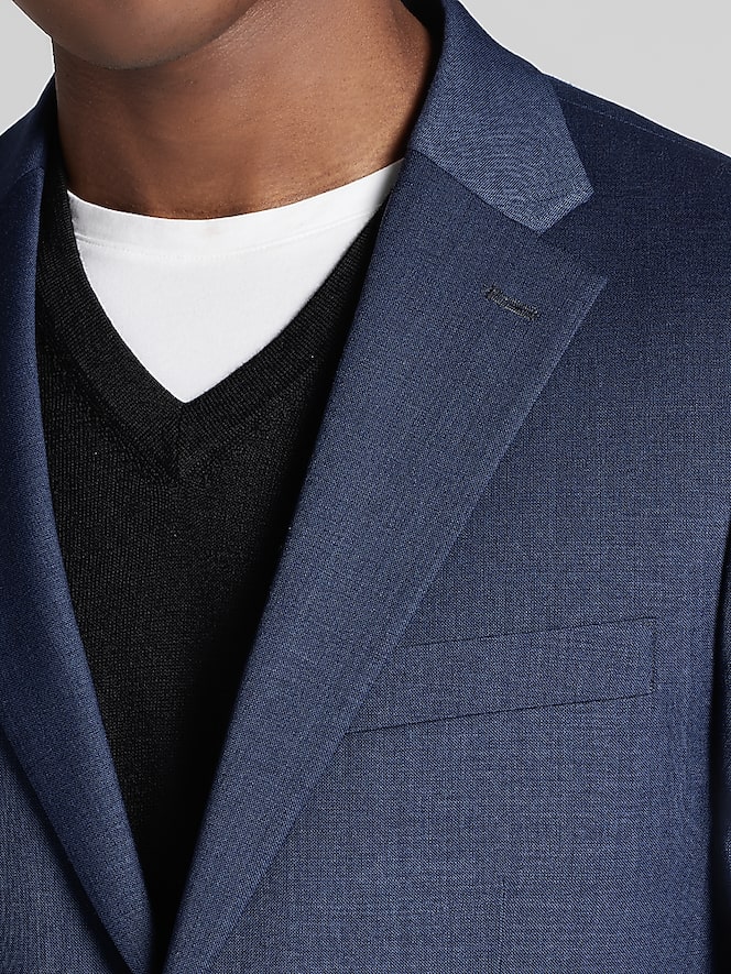 Tommy Hilfiger Modern Fit Sharkskin Premium Wool Blend Suit, Blue Sharkskin - Image 2 of 9