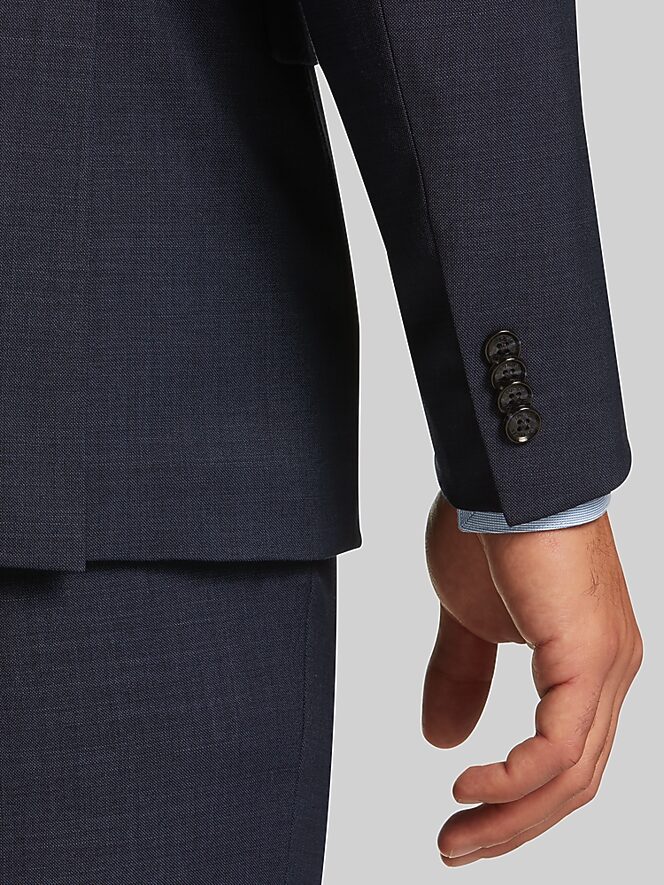 Tommy Hilfiger Modern Fit Sharkskin Premium Wool Blend Suit, Blue Sharkskin - Image 4 of 9