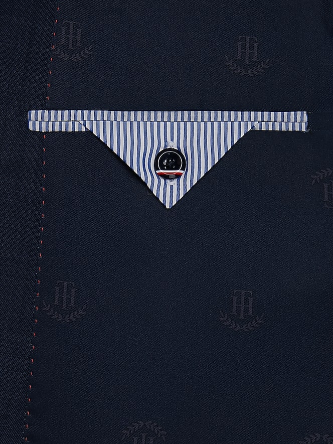 Tommy Hilfiger Modern Fit Sharkskin Premium Wool Blend Suit, Blue Sharkskin - Image 5 of 9