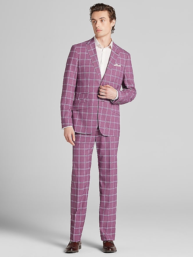 Paisley &Amp; Gray Modern Fit Plaid Suit
