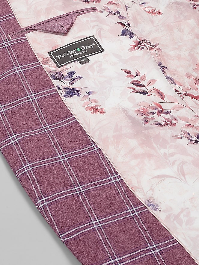 Paisley &Amp; Gray Modern Fit Plaid Suit