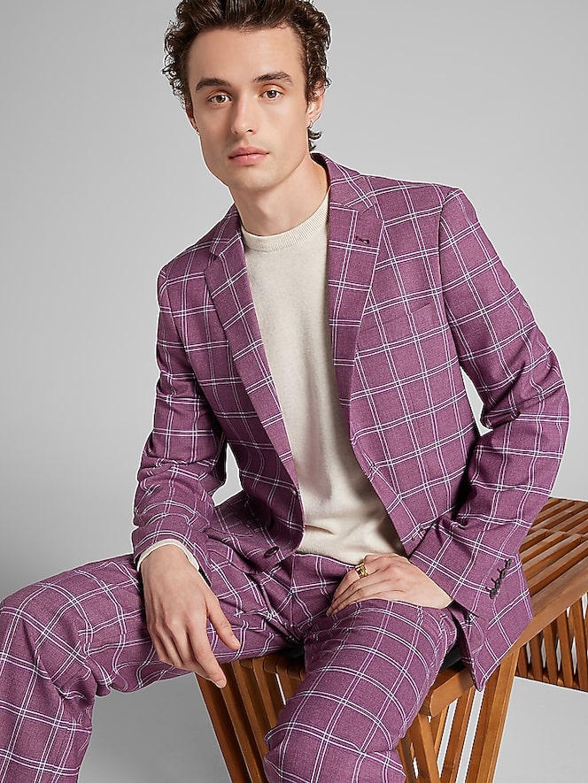 Paisley &Amp; Gray Modern Fit Plaid Suit