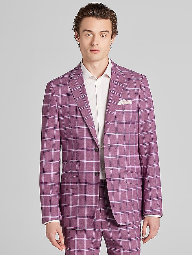 Paisley &Amp; Gray Modern Fit Plaid Suit