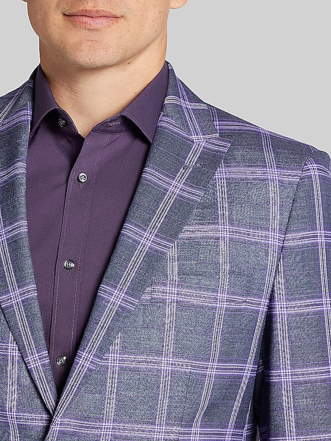 Paisley &Amp; Gray Modern Fit Plaid Suit