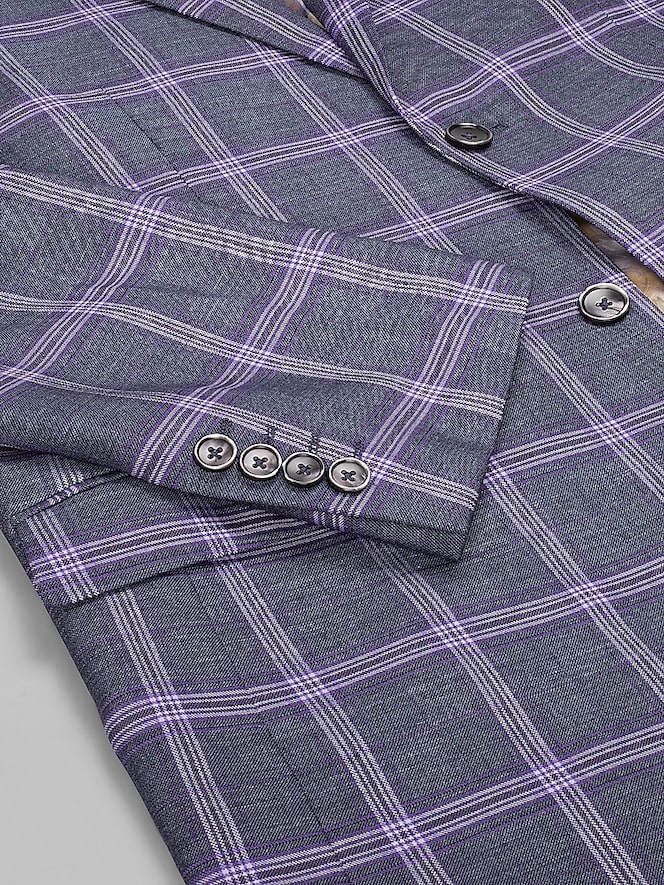 Paisley &Amp; Gray Modern Fit Plaid Suit