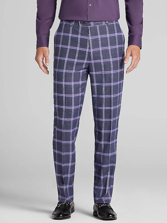 Paisley &Amp; Gray Modern Fit Plaid Suit