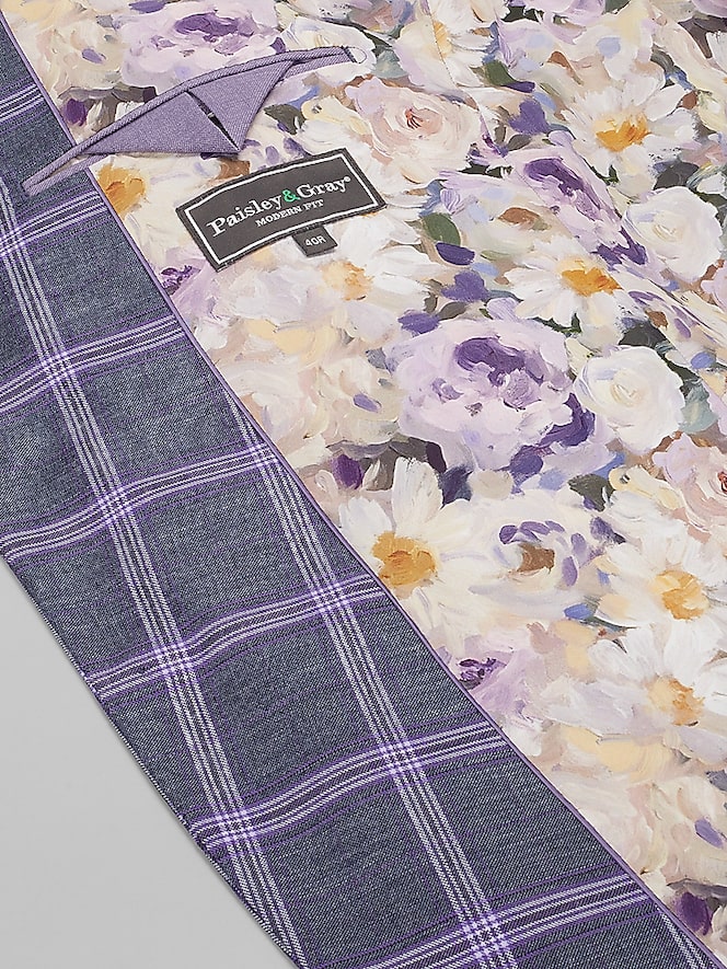 Paisley &Amp; Gray Modern Fit Plaid Suit