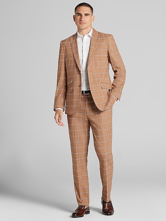 Paisley &Amp; Gray Modern Fit Plaid Suit