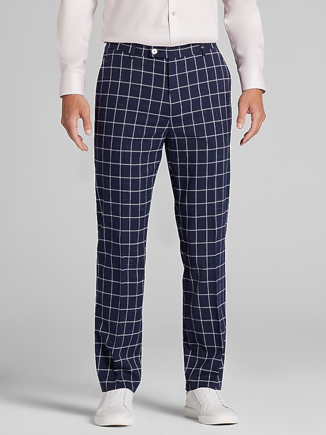 Paisley &Amp; Gray Modern Fit Windowpane Suit