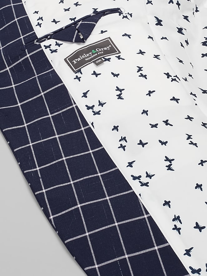 Paisley &Amp; Gray Modern Fit Windowpane Suit