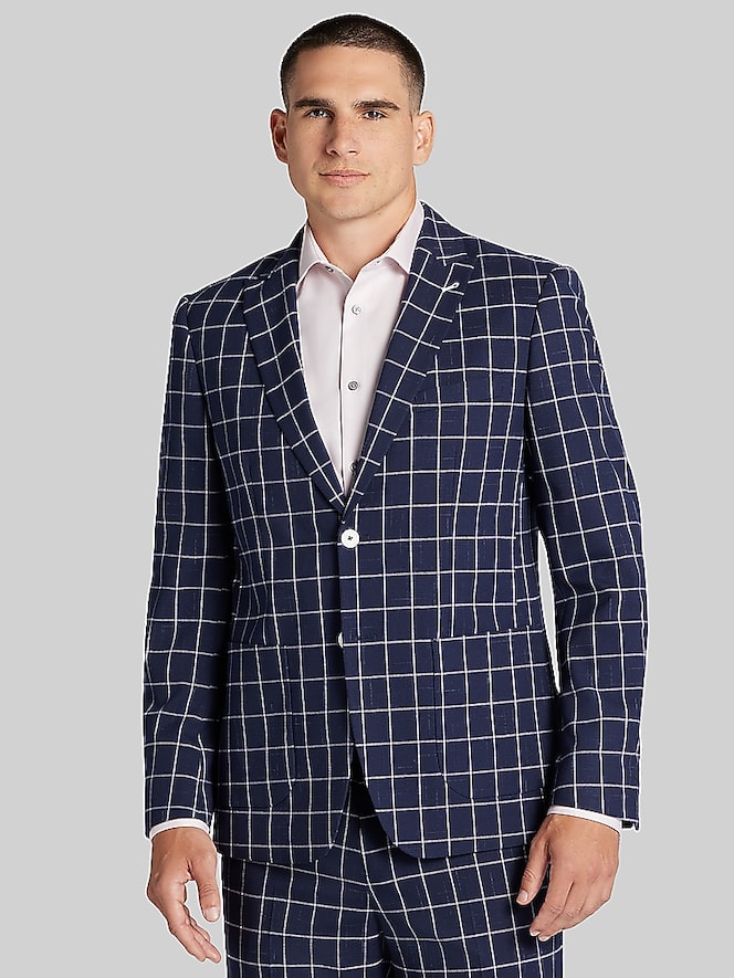 Paisley &Amp; Gray Modern Fit Windowpane Suit