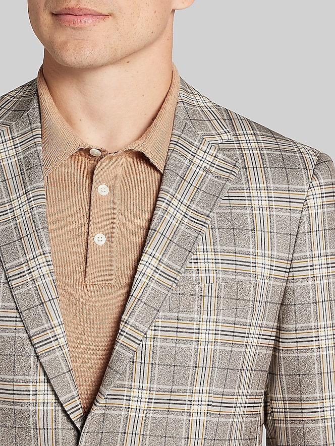 Paisley &Amp; Gray Modern Fit Plaid Suit