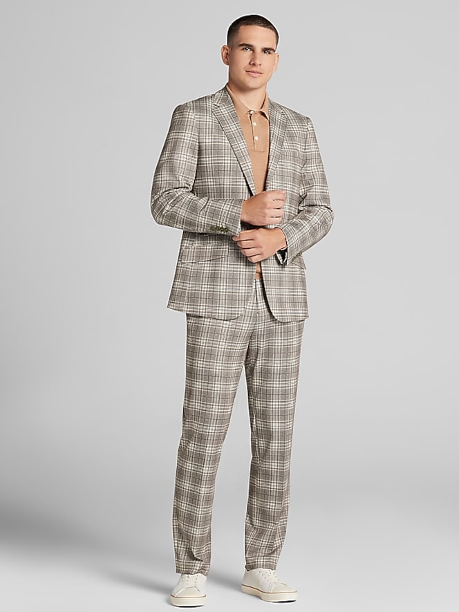 Paisley &Amp; Gray Modern Fit Plaid Suit