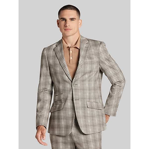 Paisley & Gray Men's Modern Fit Plaid Suit Green Plaid - Size: 44 Short