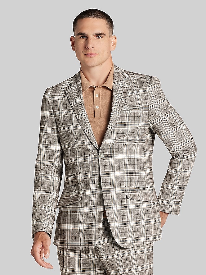 Paisley &Amp; Gray Modern Fit Plaid Suit
