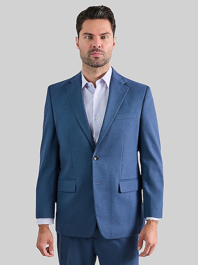 Haggar Men's Classic Fit Suit , Blue Chambray