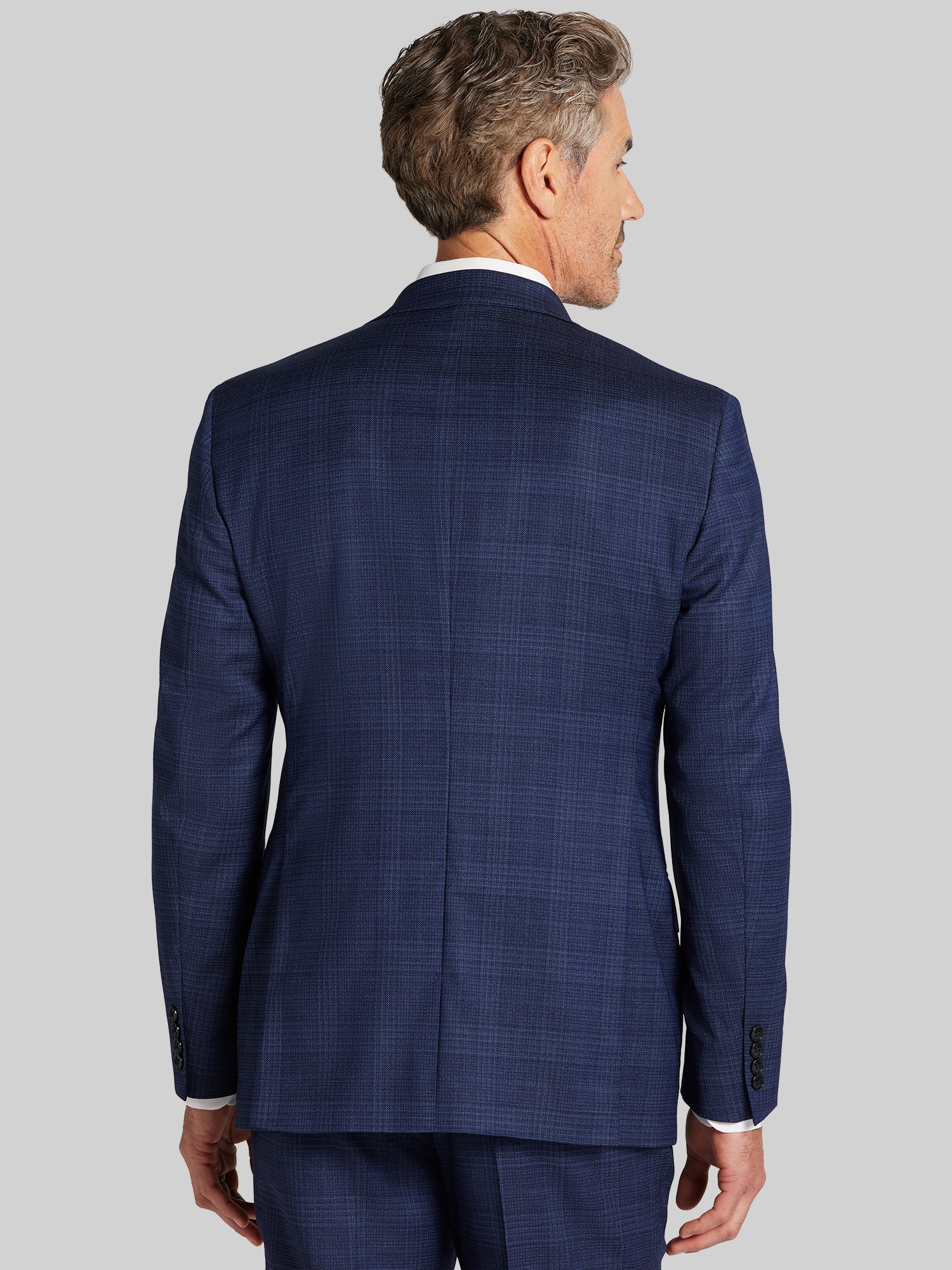 Joseph Abboud Modern Fit Plaid Suit, Dark Blue Plaid | 2 Piece