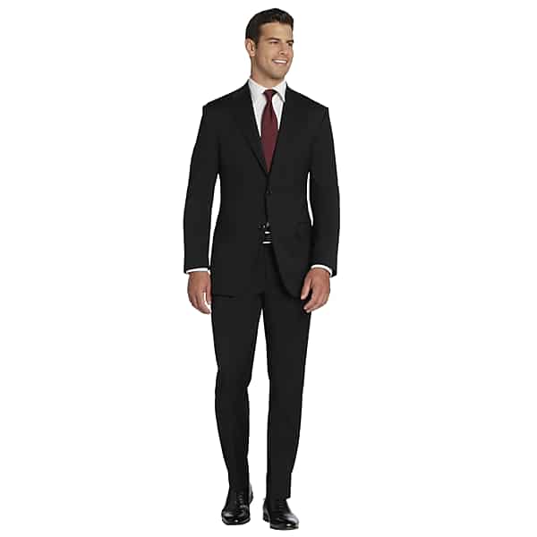 Joseph Abboud American Bespoke Classic Fit Wool Men's Suit Jacket Black Solid - Size: 44 Short
