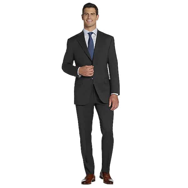 Joseph Abboud Big & Tall American Bespoke Classic Fit Wool Men's Suit Jacket Charcoal Gray - Size: 52 Regular