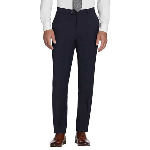 Joseph Abboud American Bespoke Classic Fit Wool Men's Suit Pants Navy Solid - Size: 42