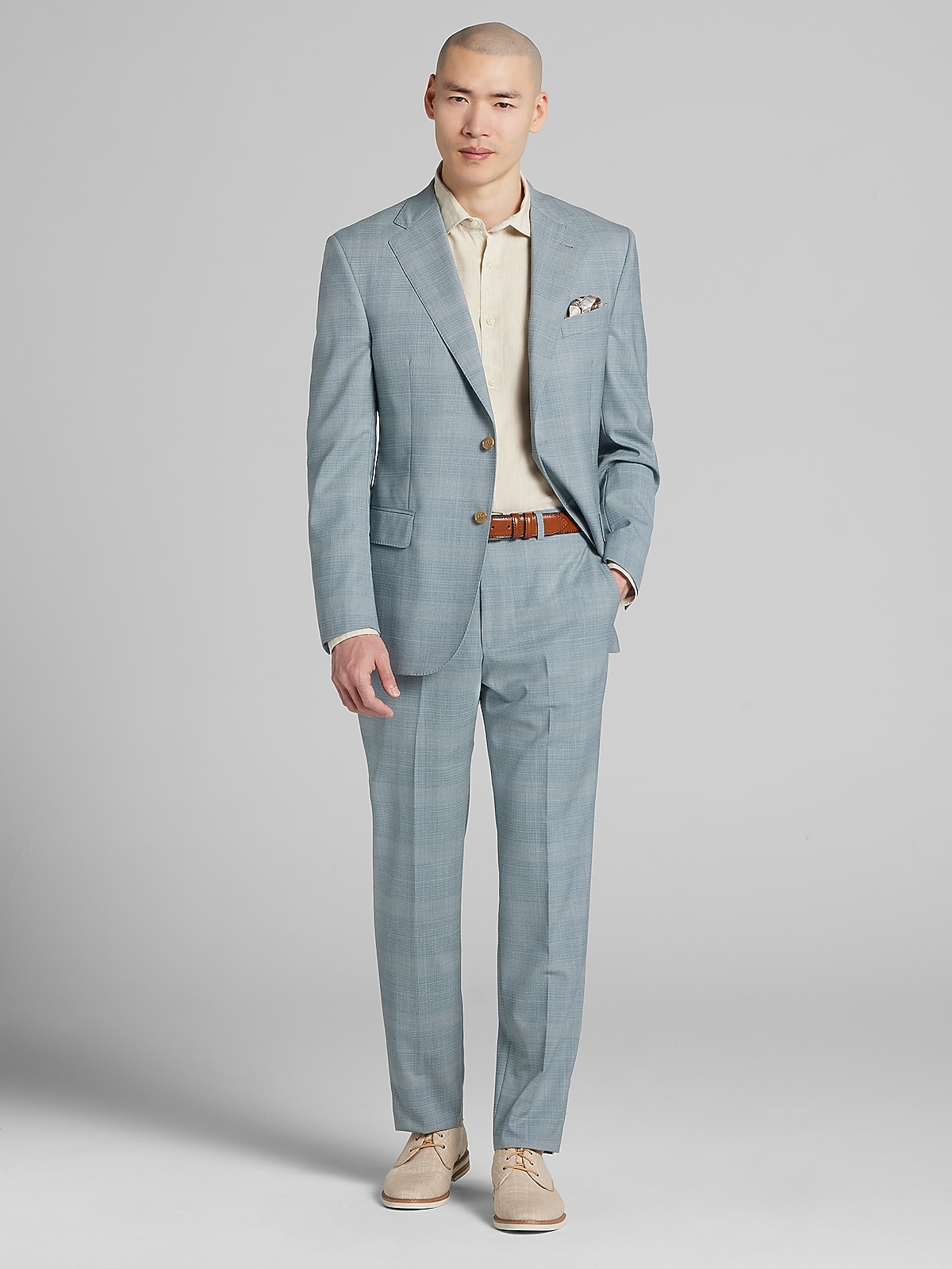 美品✨JOSEPH ABBOUD 3ピース チェックスーツ 洗濯○ ストレッチ Joseph Abboud Modern Fit Plaid Suit, Dusty Teal Plaid - Green | 2
