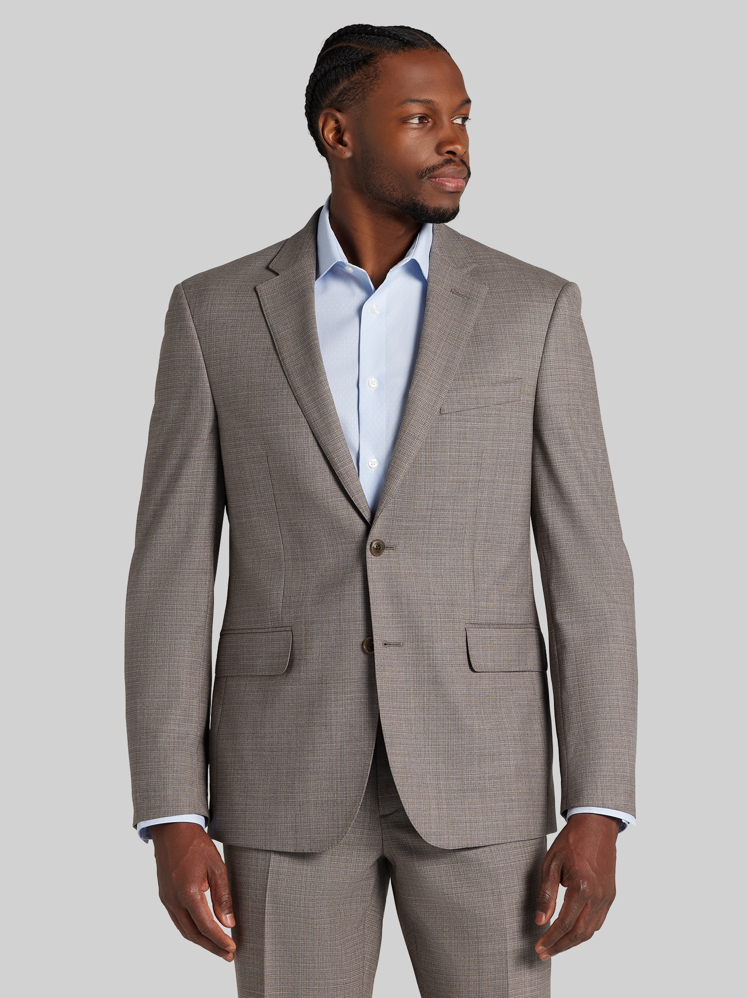 Joseph Abboud Classic Fit Premium Wool Blend Suit, Taupe Tic