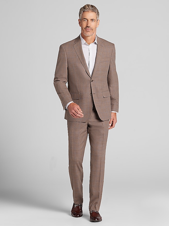 Classic Fit Plaid Men's Suit