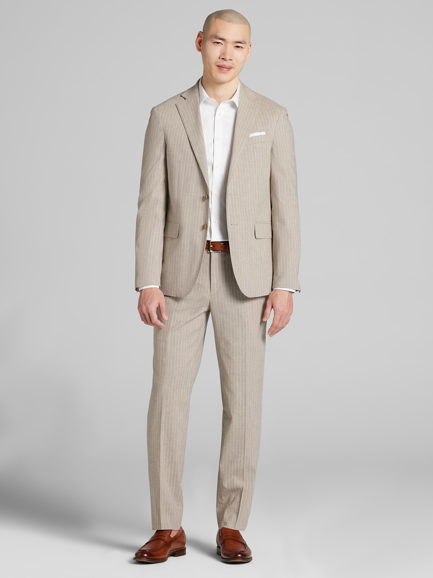 tan dress pants Tan Slim Fit Suit Pants