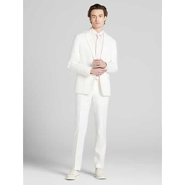 JOE Joseph Abboud Slim Fit Linen Blend Men's Suit White - Size: 32W x 30L,32W x 32L,33W x 30L,33W x 32L,34W x 30L,34W x 32L,36 Regular,36W x 30L,36W