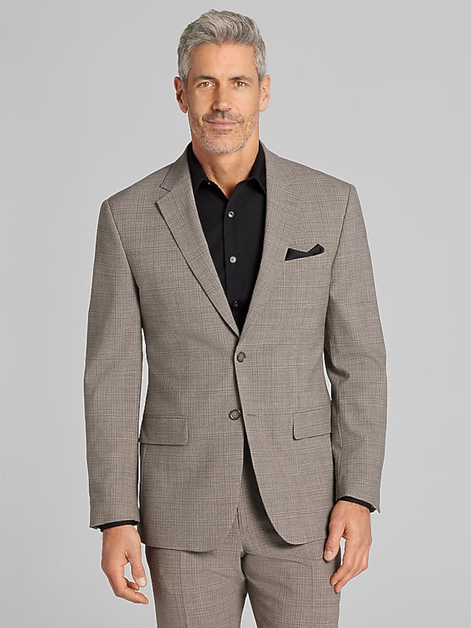 Pronto Uomo Platinum Modern Fit Check Windowpane Suit
