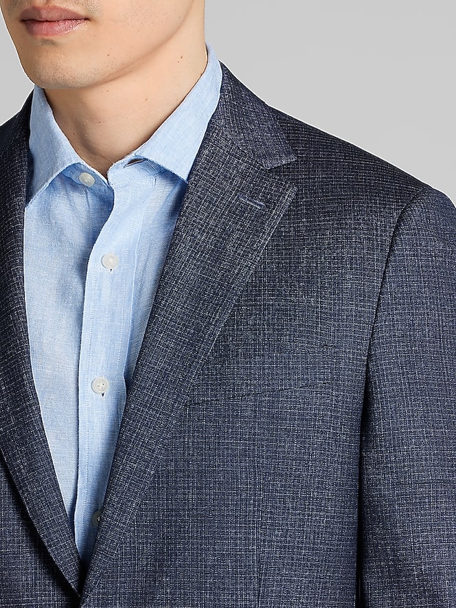 Awearness Kenneth Cole Slim Fit Check Premium Wool Blend Suit Jacket