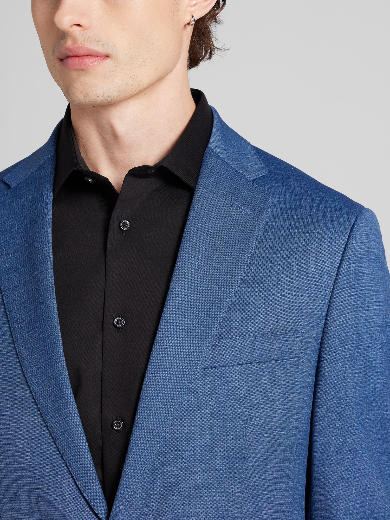 Awearness Kenneth Cole Slim Fit Check Suit, Light Blue Mini Check