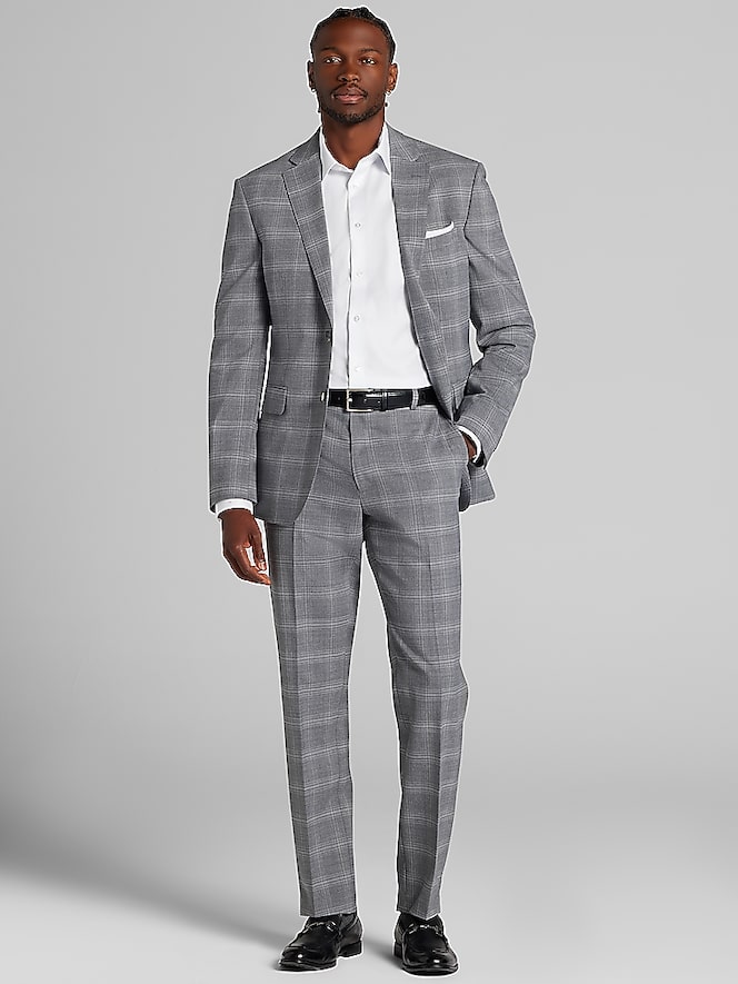 Awearness Kenneth Cole Modern Fit Plaid Suit