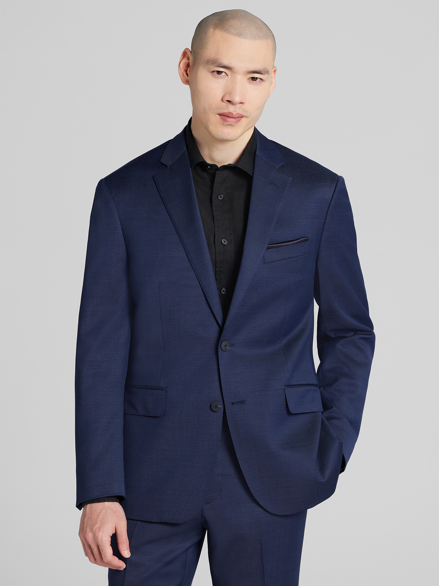 Awearness Kenneth Cole Modern Fit Tic Pattern Suit, Navy Tic