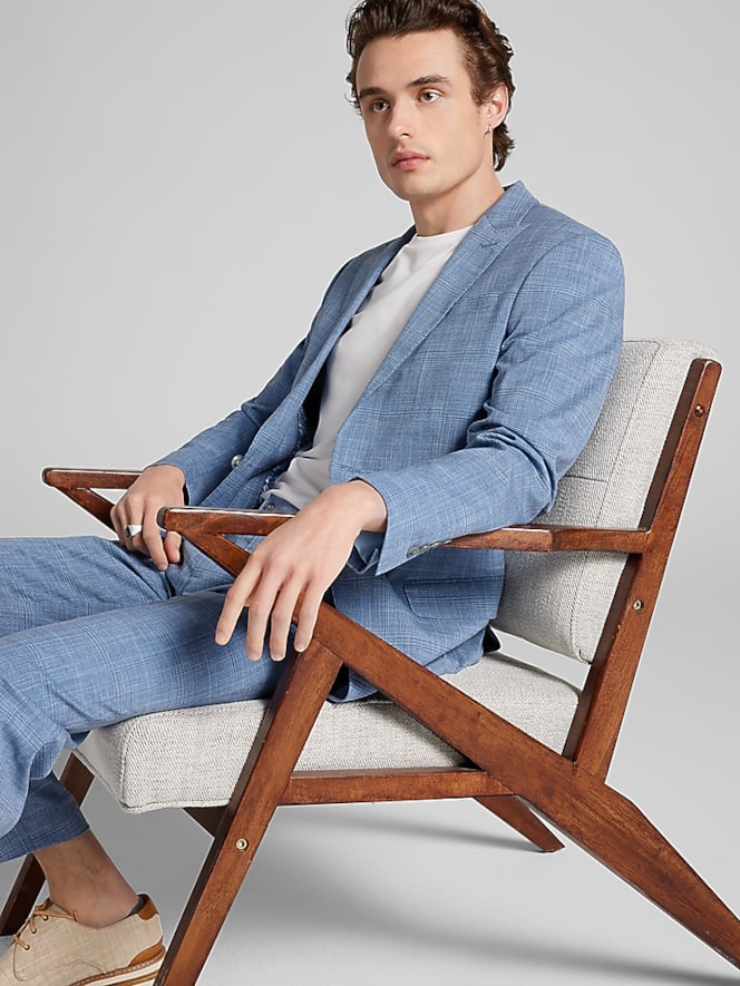 Egara Skinny Fit Windowpane Suit