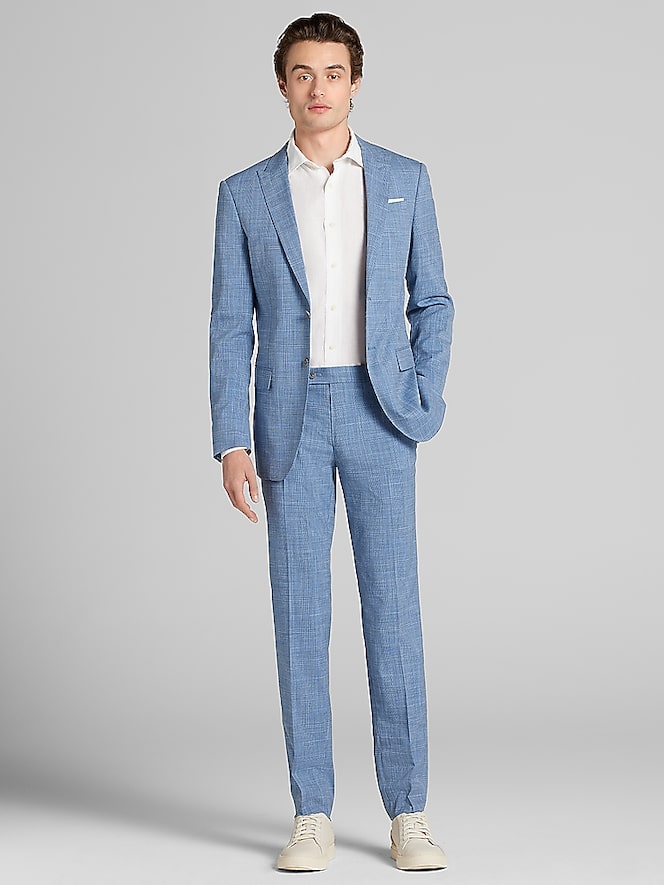 Egara Skinny Fit Windowpane Suit