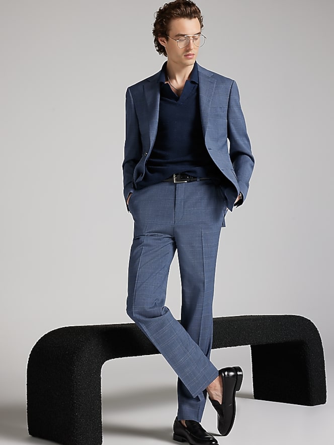 Calvin Klein Slim Fit Plaid Suit